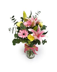 Rubies And Pearls flower arrangement